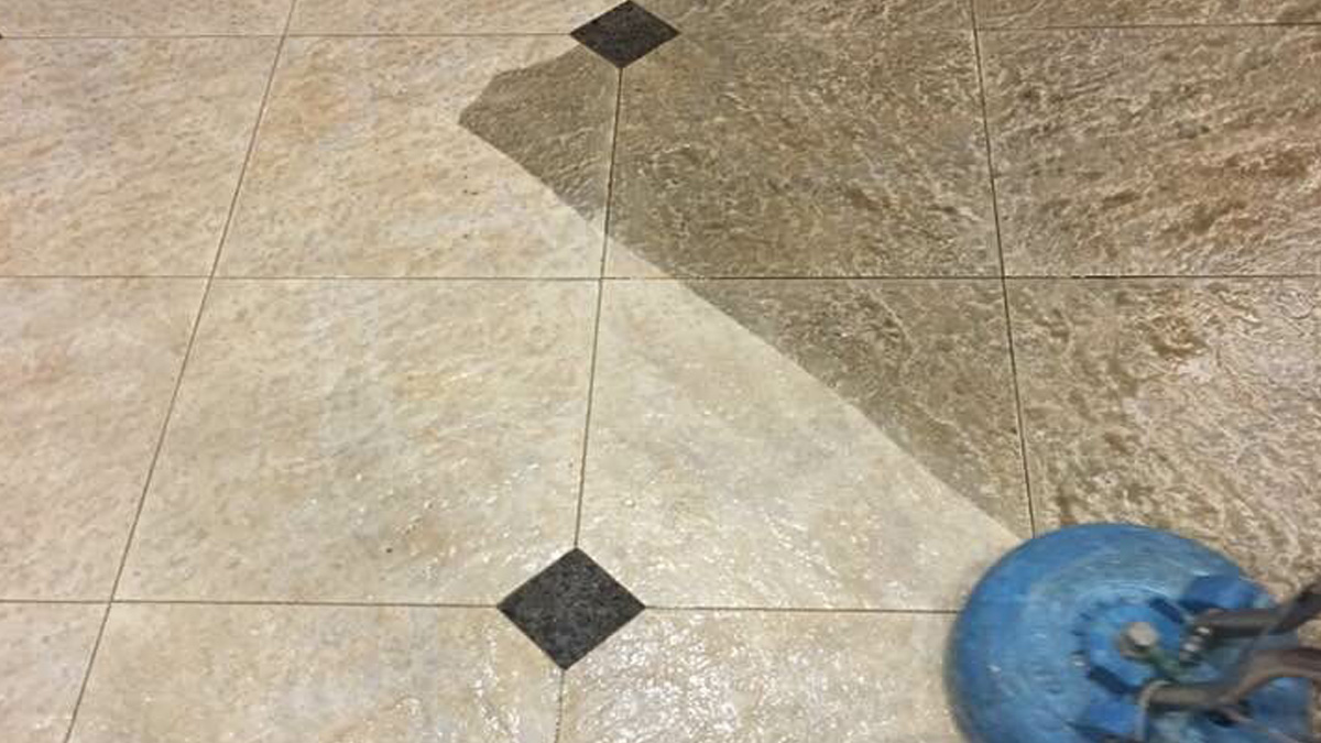 Tile Cleaning before and after
